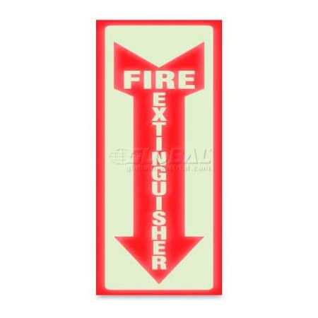 U.S. Stamp & Sign Glow In The Dark inFire Extinguisherin Sign, 4in X 13in, Red/White 4793